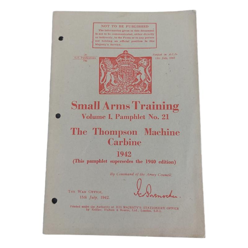 British Thompson Sub Machine Gun Manual