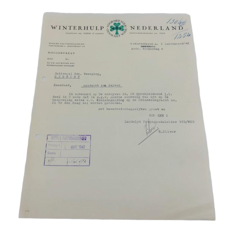 Dutch Winterhulp (Winterhulp Nederland -WHN) Letter