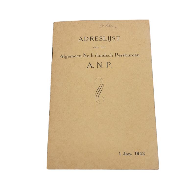 Dutch Adressbook Algemeen Nederlandsch Persbureau (ANP)