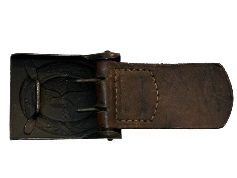 Brown Leather Blue Steel Belt Buckle by J.C. Maedicke 1941